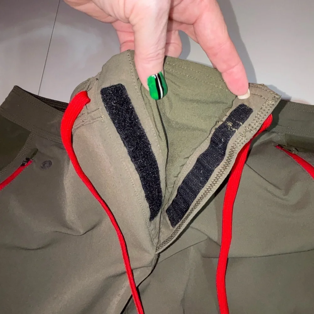 The North Face Olive Green Hiking Pants with Red Drawstrings - Picture 11 of 12